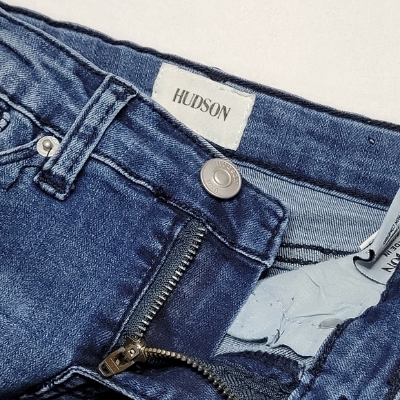 Hudson Girls Distressed Lace Up Denim Skirt Size 7 - Picture 3 of 16